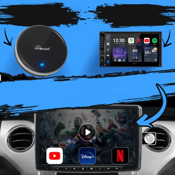 Ottocast P3Lite 4/64GB Bezprzewodowy Carplay Android Auto SIM TF Mini HDMI