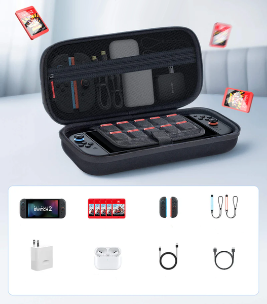 Przenośne Etui Mega Carry Case JSAUX do konsoli Nintendo Switch 2 Czarne