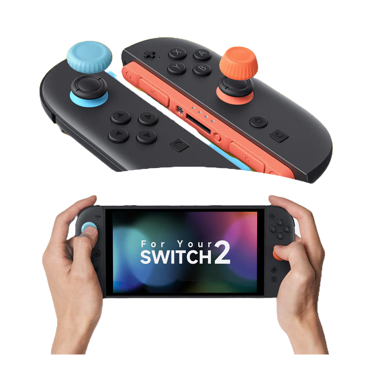 Nakładki Gumki na Joy-Con 6w1 JSAUX do konsoli Nintendo Switch 2 Kolorowe