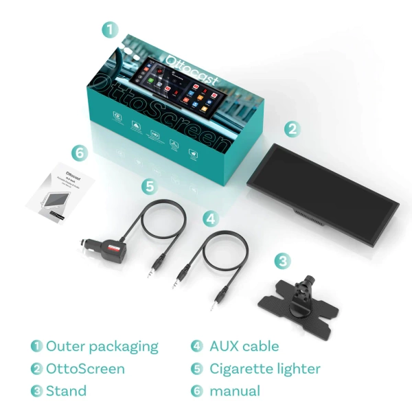Wyświetlacz Monitor samochodowy Ottocast ScreenFlow 11,4" Apple Carplay Android Auto Język PL