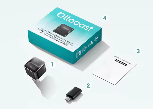 Adapter do Apple CarPlay Android Auto WiFI 6 BT 5.4 Ottocast Mini Core