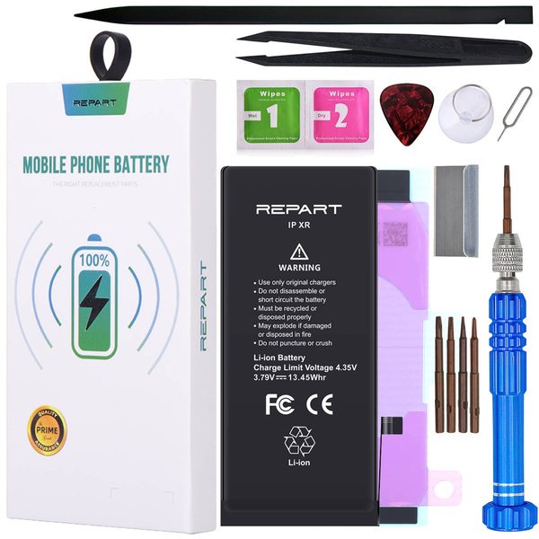 ZESTAW Bateria do Apple iPhone XR REPART 3550mAh większa pojemność + narzędzia + uszczelka pod ekran