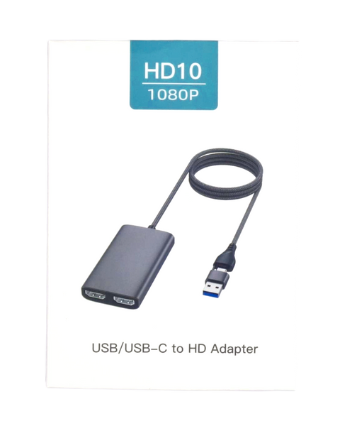 Adapter Rozdzielacz Stacja HUB USB / USB-C 2x HDMI dla dwóch monitorów
