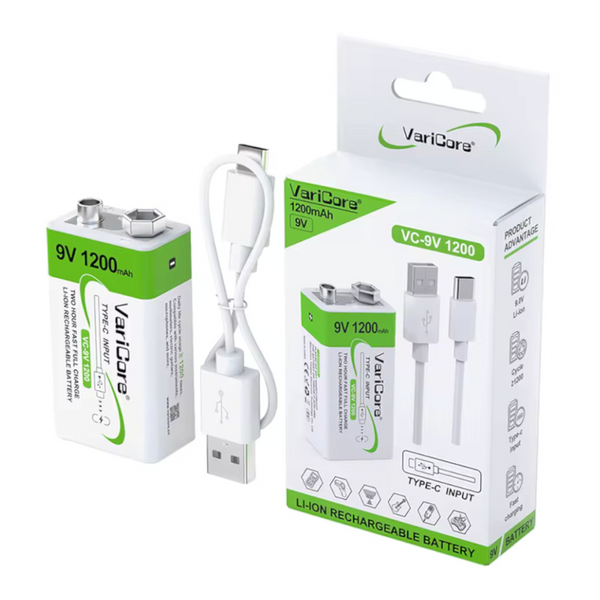 Akumulator bateria ogniwo VariCore VC-9V 1200-USB 9V Li-ion 1200mAh