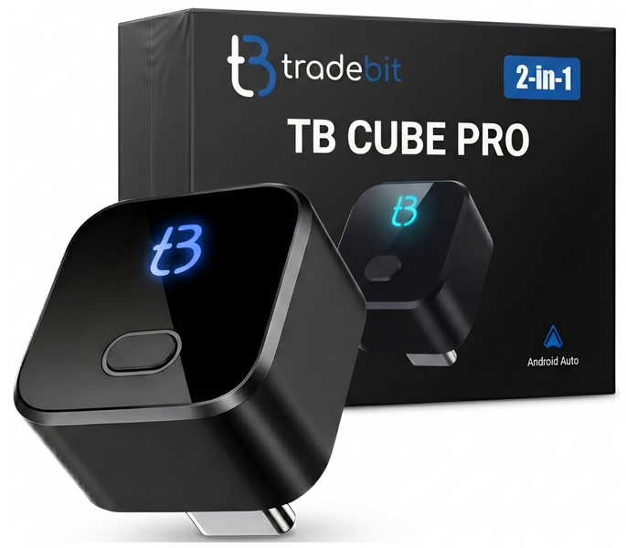 Adapter bezprzewodowy Android Auto i Carplay Tradebit TB CUBE PRO BT 5.4 WiFi 6