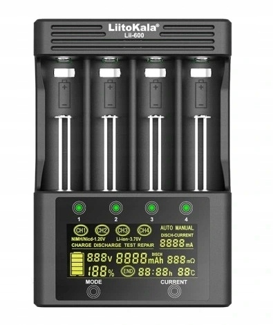 Ładowarka uniwersalna do baterii akumulatorów 18650 26650 LiitoKala Lii-600