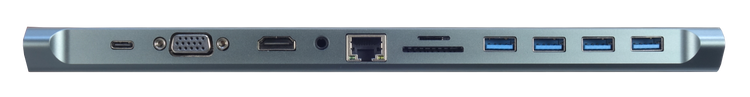 HUB USB-C HDMI 4k VGA LAN RJ45 4x USB SD Card Jack 3,5mm Power Delivery 87W