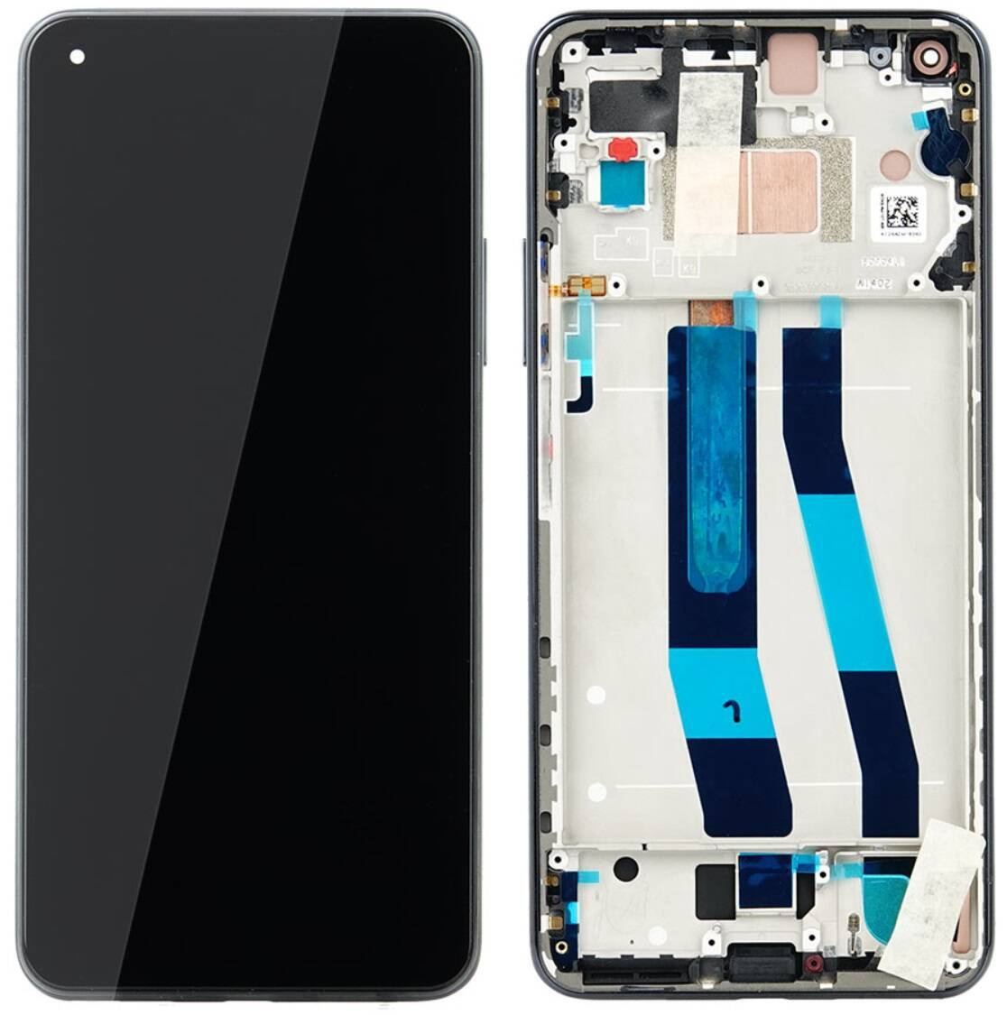 Oryginalny wyświetlacz LCD + ekran dotykowy Xiaomi Mi 11 Lite 4G (2021) 5600030K9A00 SERVICE PACK czarny z ramką