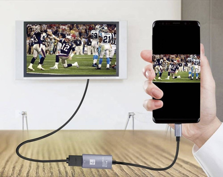 Kabel przewód adapter USB-C 3.1 TYP C do HDMI 4K MHL 15cm