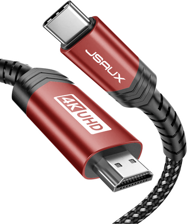 JSAUX Przewód USB-C do HDMI 4K 60Hz MHL 3m Czerwony