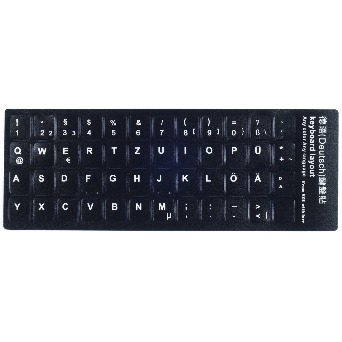 Naklejki nalepki na klawiaturę laptopa PC QWERTZ Niemiecki Deutsch DE 11x13 mm