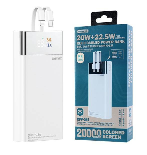 Power Bank REMAX 20000mAh USB-C Lightning USB PD 22.5W