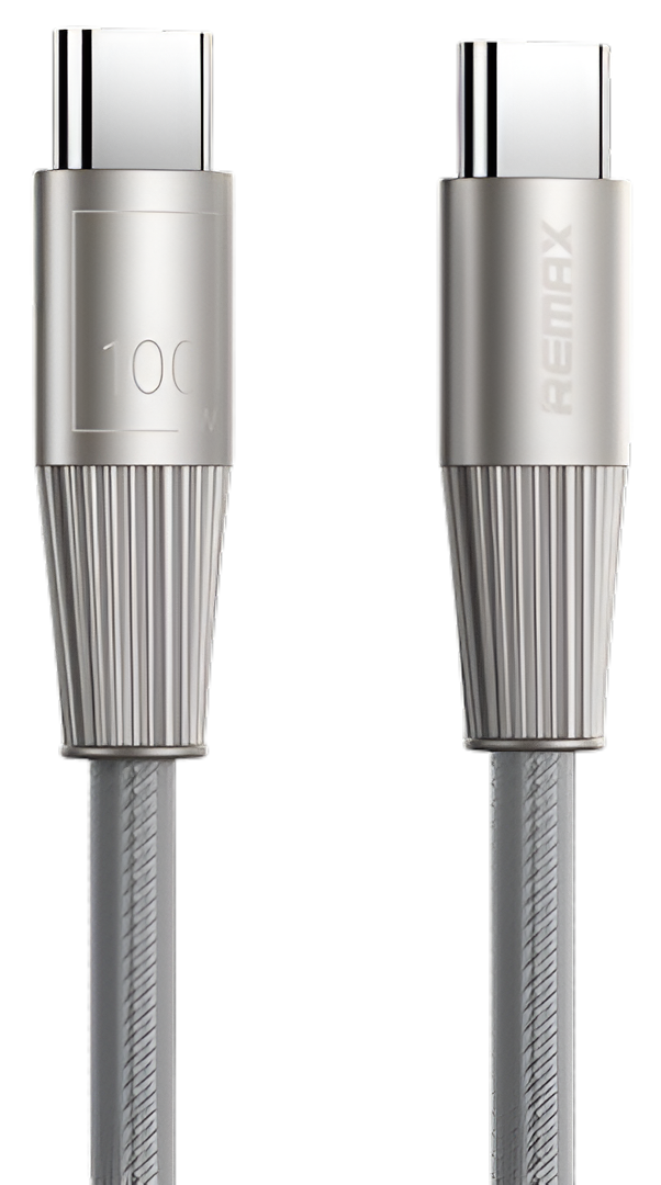 KABEL REMAX USB-C Quick Charger SZYBKIE ŁADOWANIE 100W wytrzymały SREBRNY 1,2m