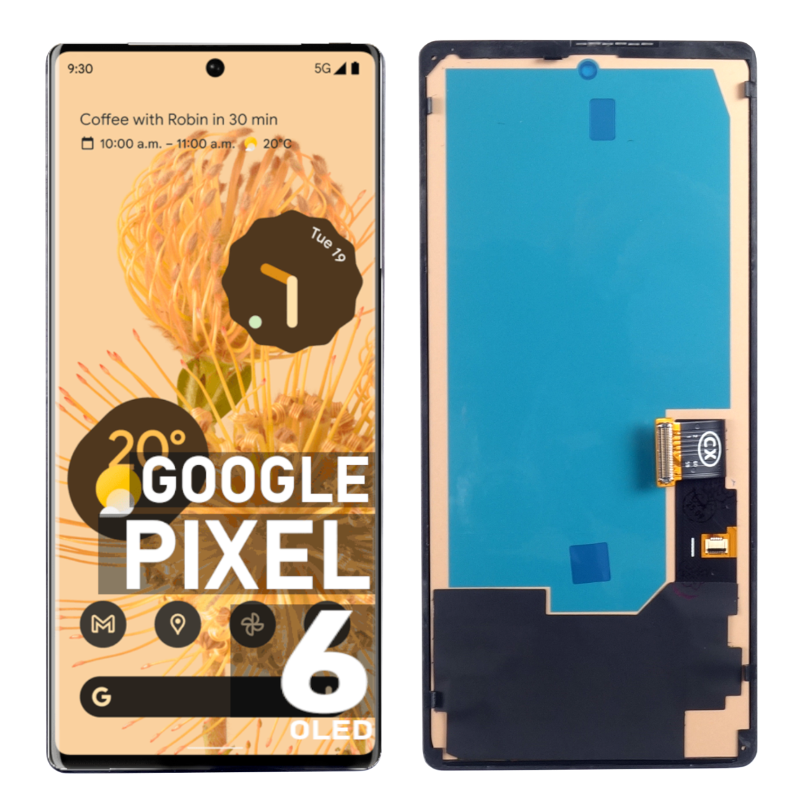 Wyświetlacz Digitizer LCD Ekran dotykowy do Google Pixel 6 OLED GB7N6 Ramka