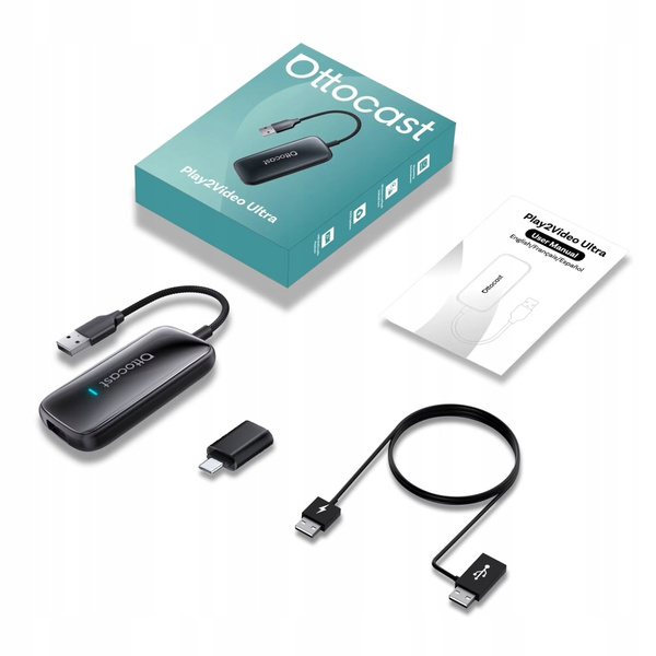 Adapter Samochodowy Ottocast Play2Video Ultra Carplay/Android Auto All-in-1