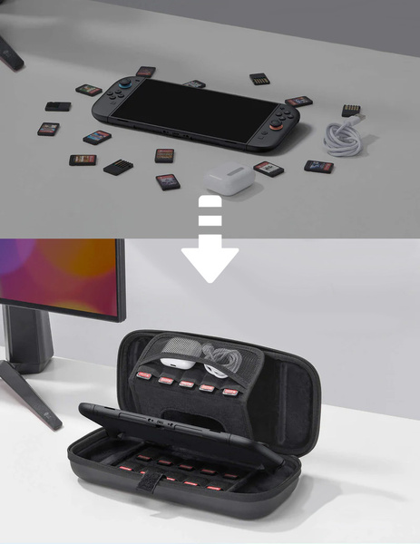 Przenośne Etui Futerał Obudowa JSAUX dla NINTENDO SWITCH 2 - Kieszeń na gry
