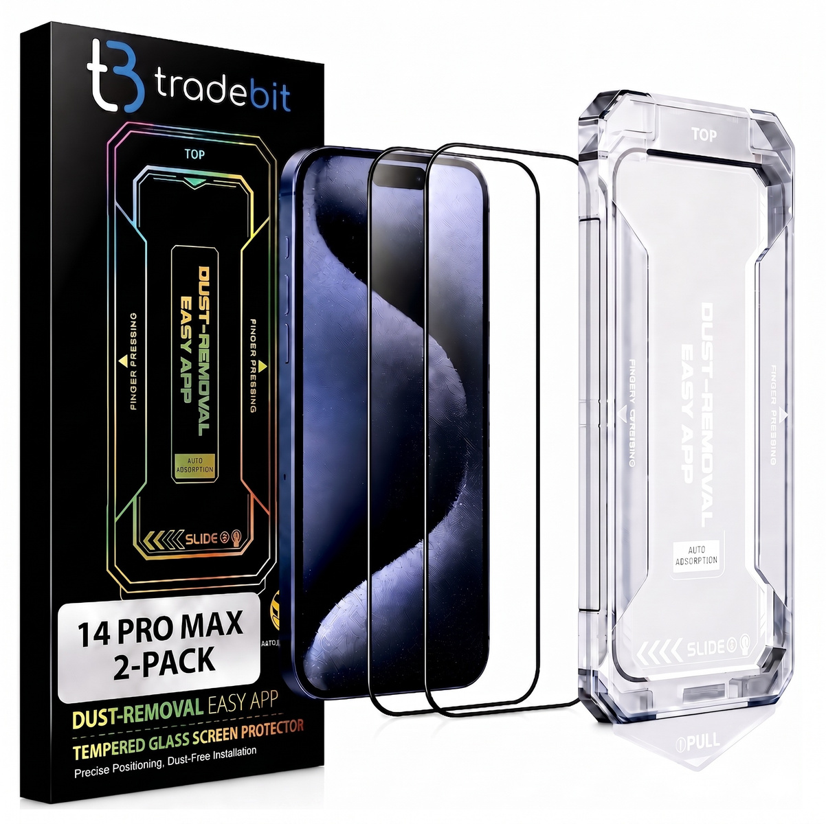 2x Szkło Ochronne 9H do iPhone 14 Pro Max Aplikator Łatwy Montaż Szybka
