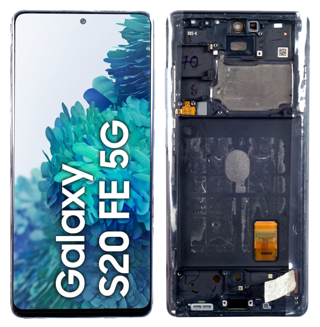 Oryginalny wyświetlacz LCD do Samsung Galaxy S20 FE G781 Niebieska Ramka Regenerowany (REF)