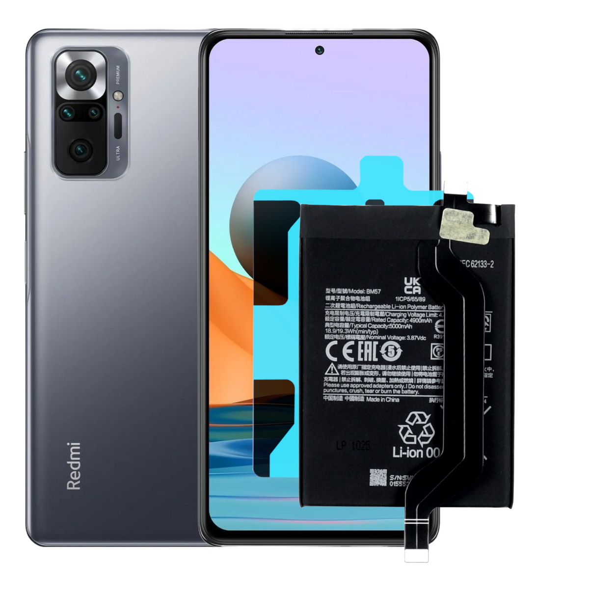 Bateria do Xiaomi Redmi Note 10 Pro 5G / Poco X3 GT BM57 4900 mAh + Taśma
