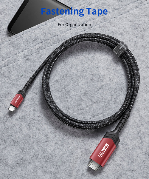 JSAUX Przewód USB-C do HDMI 4K 60Hz MHL 3m Czerwony