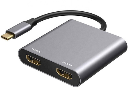 Adapter przejściówka HUB USB-C 2x HDMI 4k 30hz 