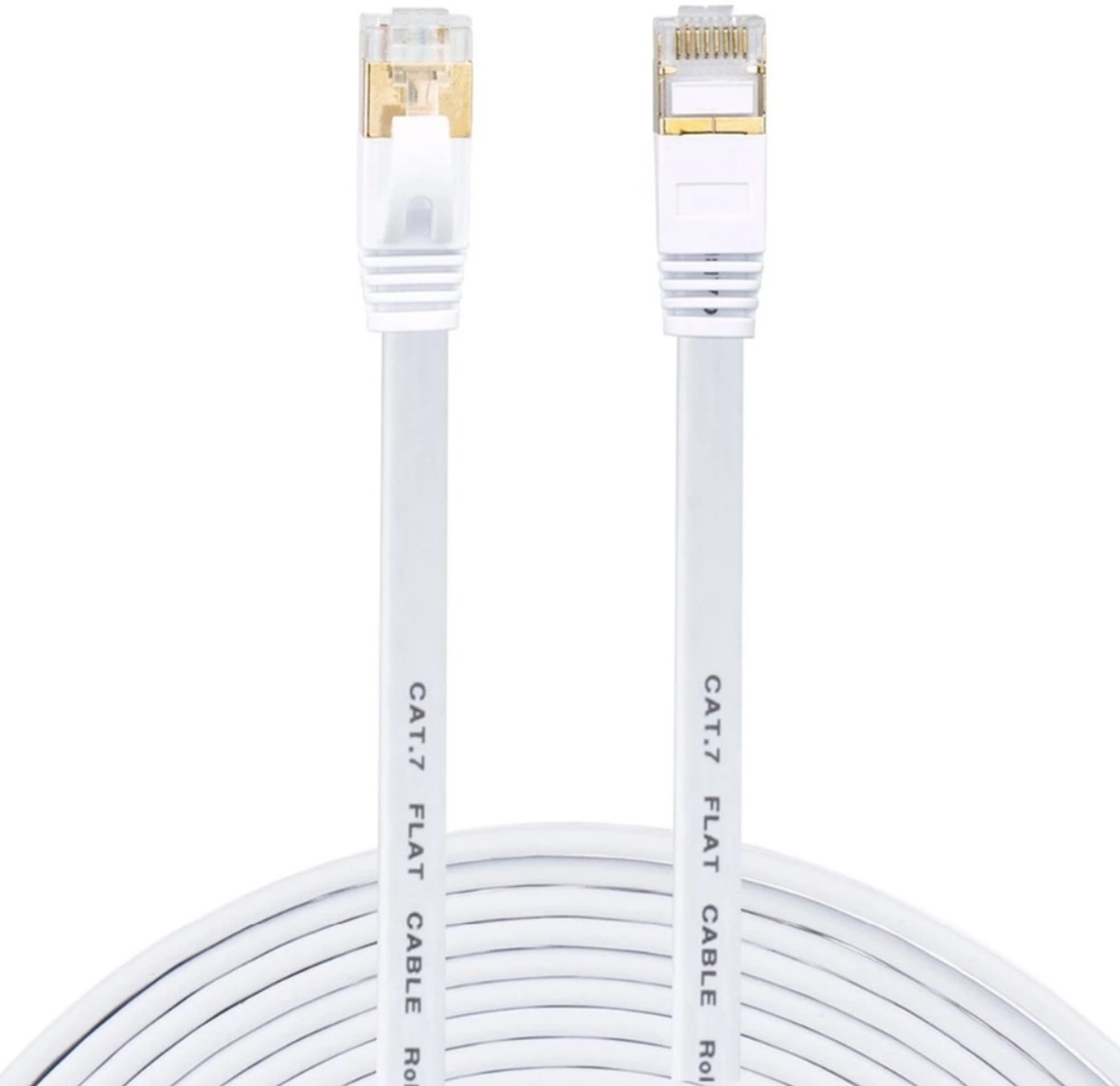 Kabel sieciowy LAN Ethernet płaski SFTP CAT7 2m biały
