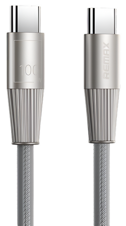 KABEL REMAX USB-C Quick Charger SZYBKIE ŁADOWANIE 100W wytrzymały SREBRNY 1,2m