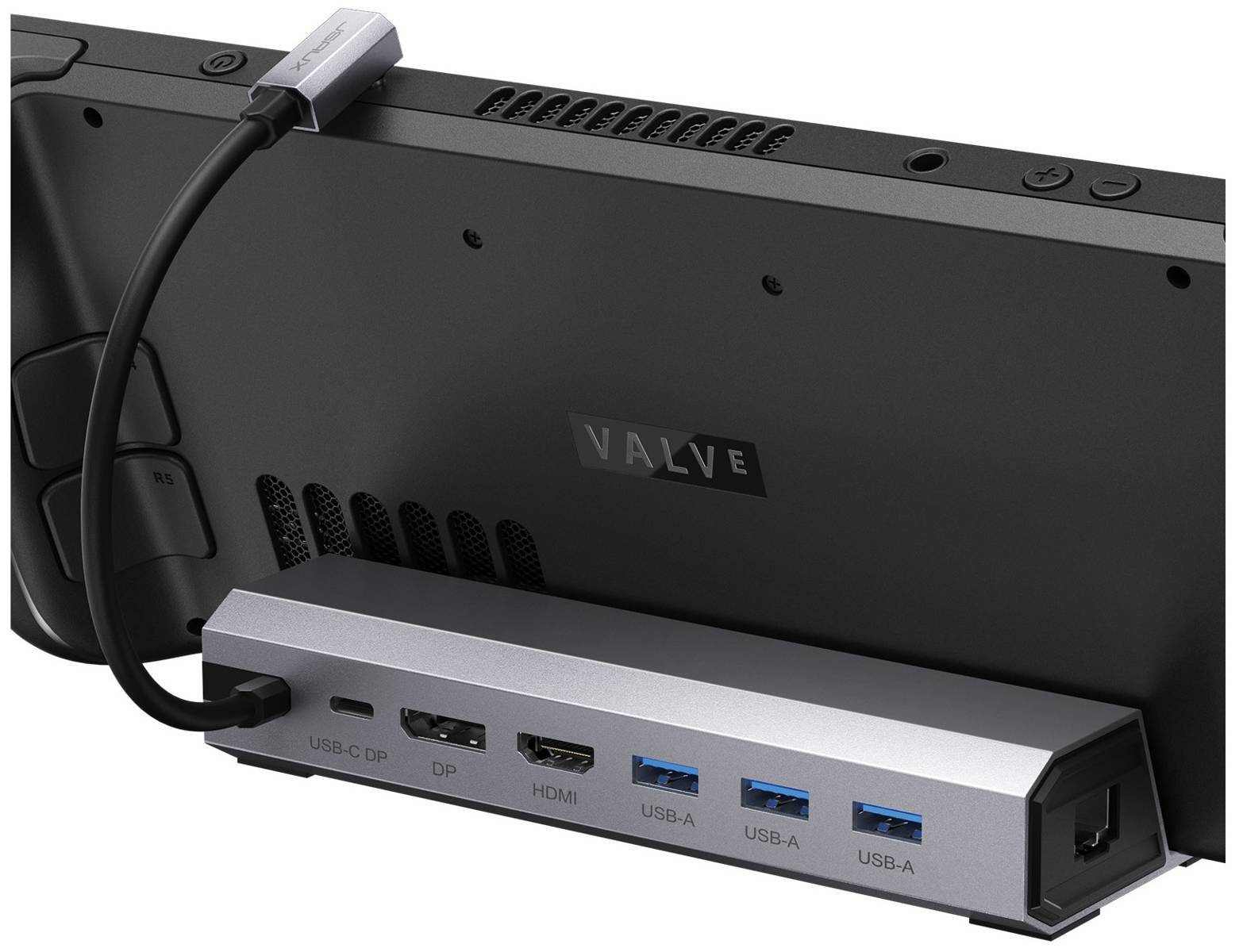 JSAUX Adapter HUB USB-C HDMI 4K 60Hz Dispaly Port 4K 60Hz Ethernet RJ45 Gigabit HB0702 do konsoli Steam Deck