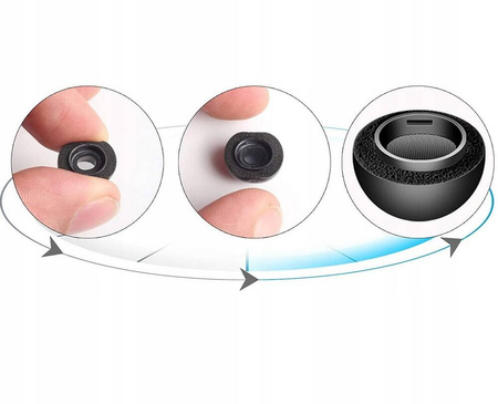 Silikonowe Gumki Douszne do Apple AirPods Pro GEN 1/2 Komplet (S, M, L) czarne