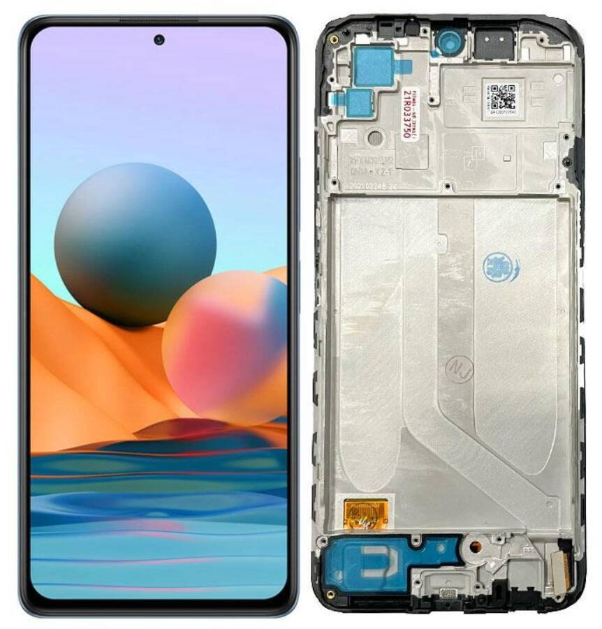 Oryginalny Wyświetlacz LCD + ekran dotykowy  Xiaomi Redmi Note 10 4G/ Redmi Note 10s (Regenerowany) Ramka czarna