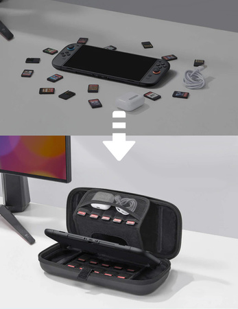 Przenośne Etui Futerał Obudowa JSAUX dla NINTENDO SWITCH 2 - Kieszeń na gry