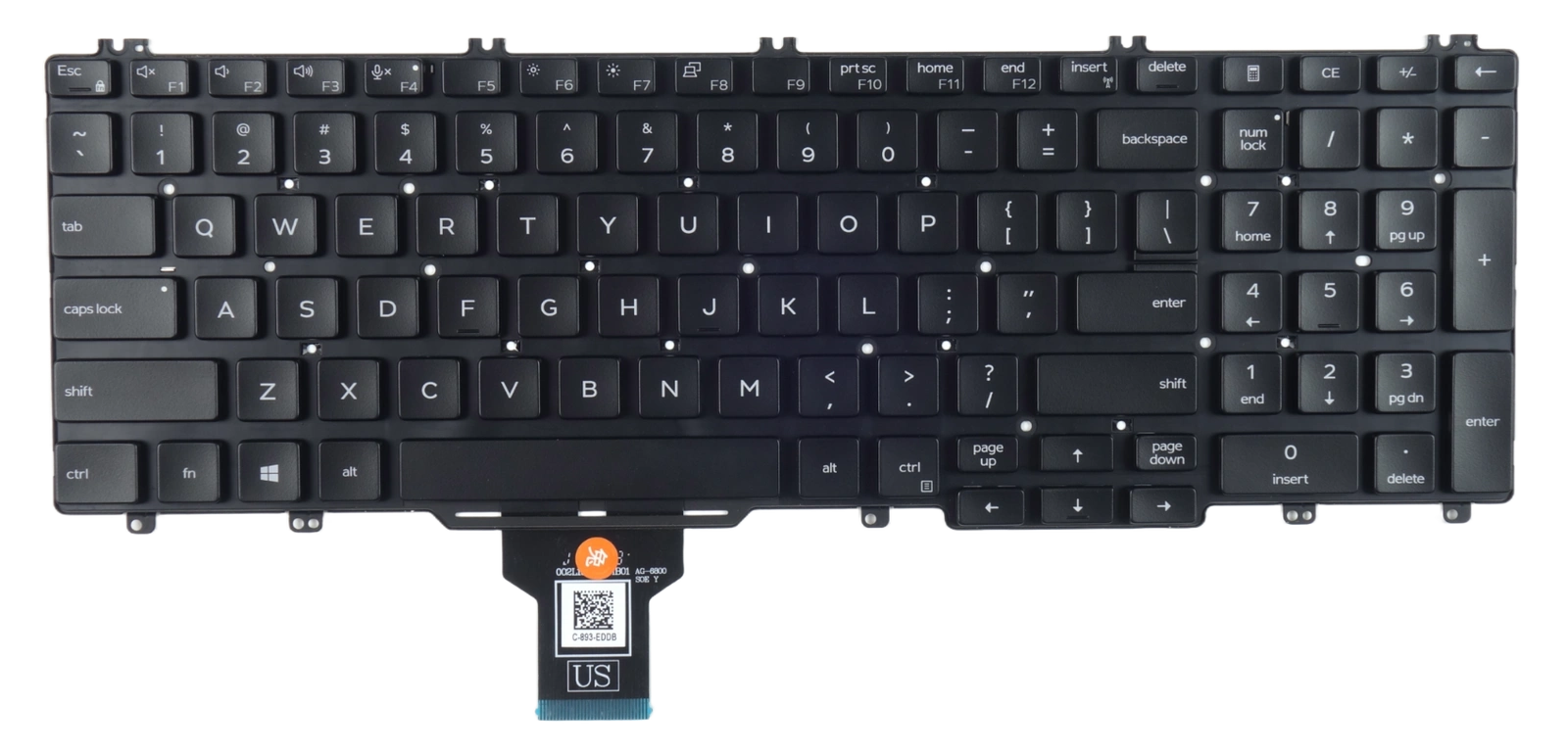 Klawiatura do laptopa Dell Latitude 5500 5501 5510 BEZ TRACKPOINTA QWERTY
