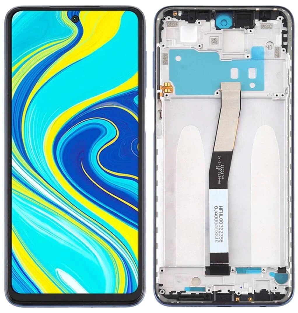 Oryginalny wyświetlacz LCD + ekran dotykowy Xiaomi Redmi Note 9S (Regenerowany) Ramka czarna