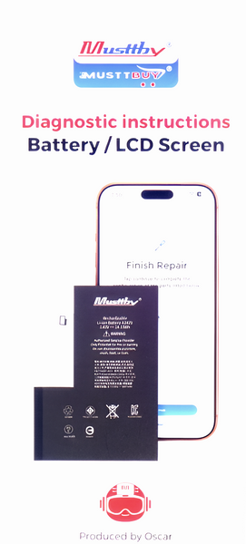 Wyświetlacz do iPhone 15 Pro Max 120Hz z taśmą Light Sensor Diagnostic