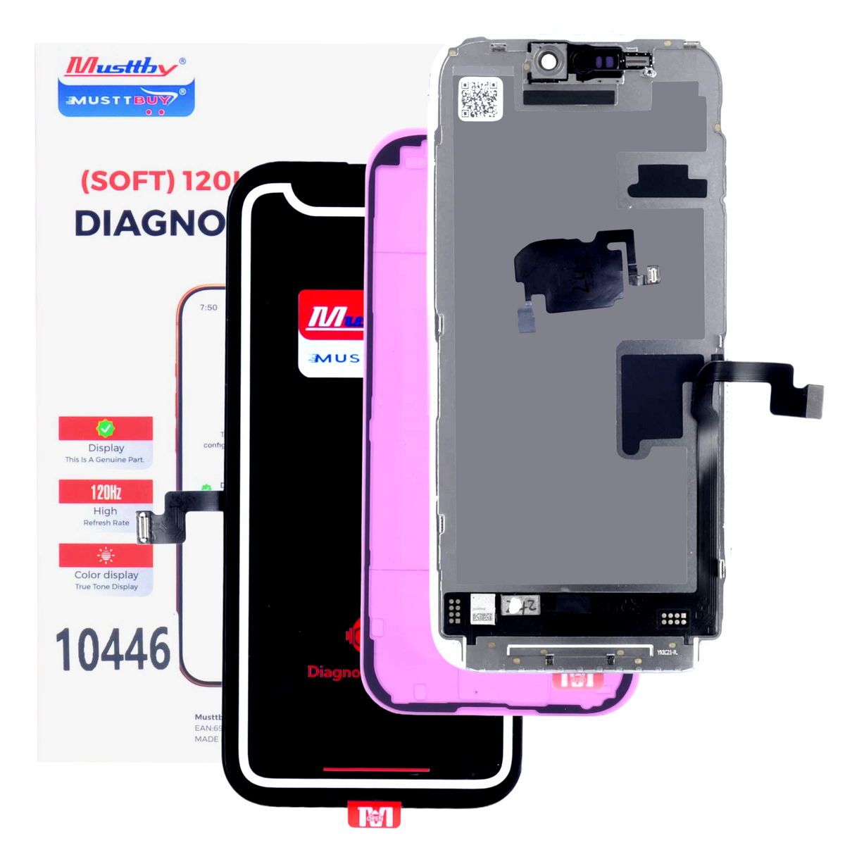 Wyświetlacz do iPhone 16 Pro Max 120Hz z taśmą Light Sensor Diagnostic