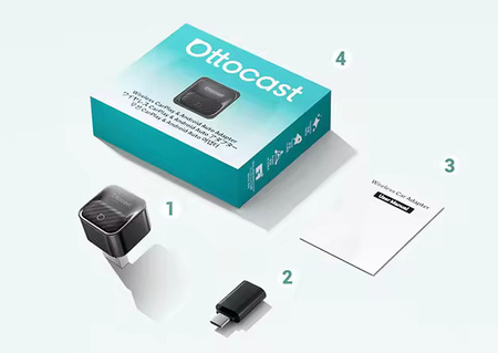 Adapter do Apple CarPlay Android Auto WiFI 6 BT 5.4 Ottocast Mini Core