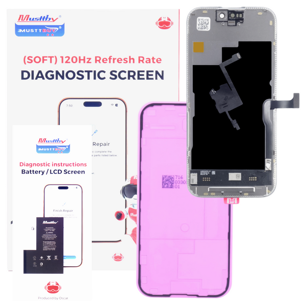 Wyświetlacz do Apple iPhone 15 Pro 120Hz z taśmą Light Sensor Diagnostic