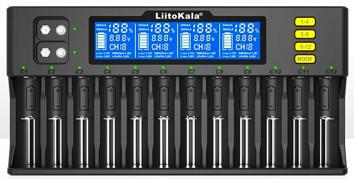 Ładowarka do baterii akumulatorów AA AAA 18650 21700 9V LiitoKala Lii-S12