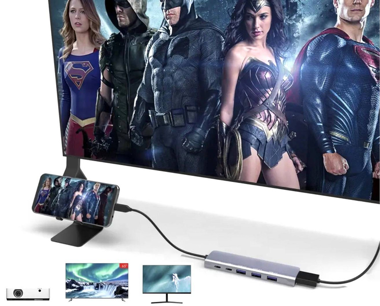 HUB USB-C HDMI 4k USB 3.0 Gen 1 PD Power Delivery 100W