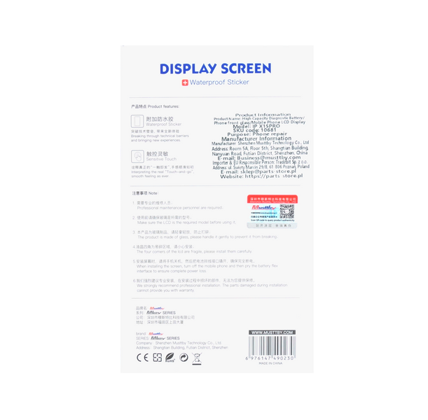 Wyświetlacz Soft OLED Programowalny do Apple iPhone 15 Pro 120Hz Diagnostic