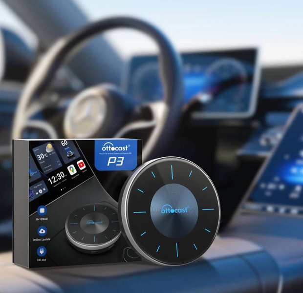 Ottocast P3 OttoAIBox 8G/128G Bezprzewodowy Apple Carplay Android Auto Karta SIM TF Mini HDMI