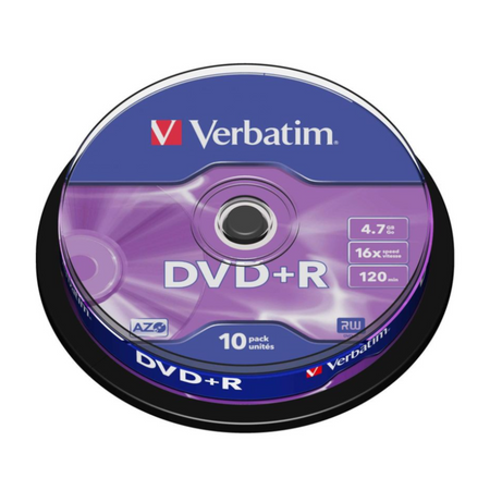 Płyty VERBATIM DVD+R 4,7GB x16 10 sztuk
