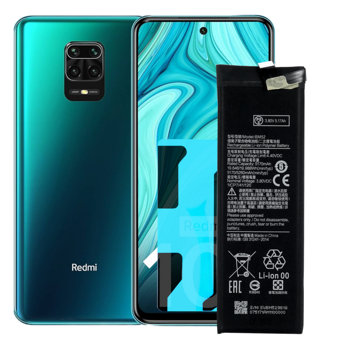 Bateria do Xiaomi Note 10 / Note 10 Lite BM52 5170 mAh + Taśma montażowa
