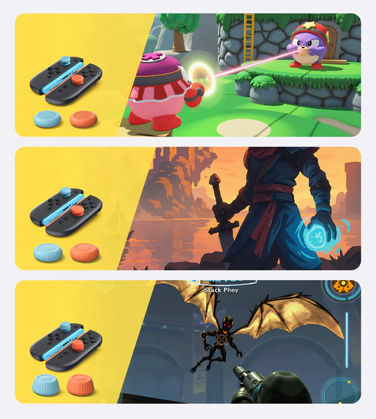 Nakładki Gumki na Joy-Con 6w1 JSAUX do konsoli Nintendo Switch 2 Kolorowe