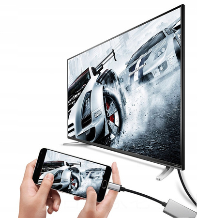 Adapter HUB USB-C Przejściówka na HDMI 4K 30Hz 3840x2160p Thunderbolt 3.0