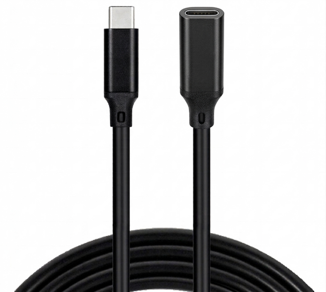 KABEL PRZEWÓD FEMALE USB-C - USB-C 3.1 POWER DELIVERY 60W 10 Gbps 2m CZARNY