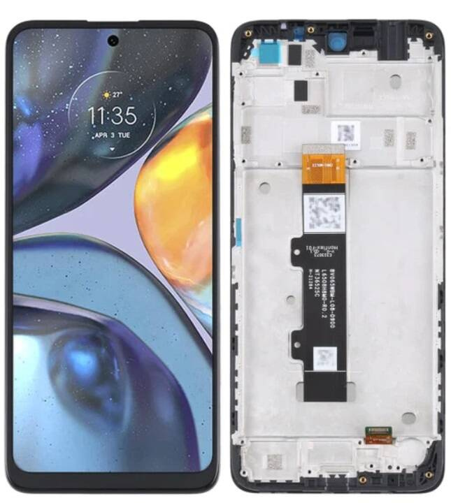 Oryginalny Wyświetlacz LCD + ekran dotykowy Motorola MOTO G22 XT2231 (Regenerowany) Ramka czarna