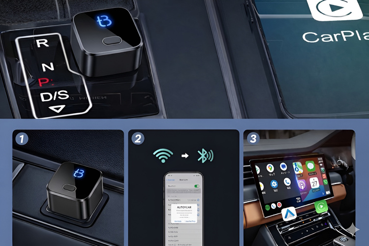 Adapter bezprzewodowy Android Auto i Carplay Tradebit TB CUBE PRO BT 5.4 WiFi 6