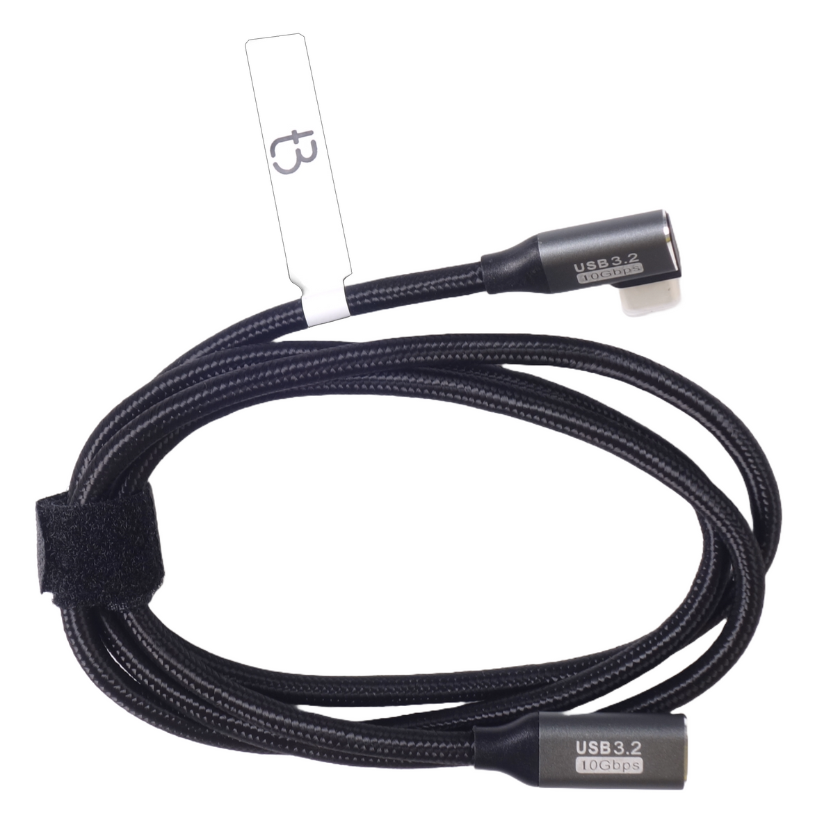 Kabel Przewód TRADEBIT USB-C 90° (L) do USB-C Męski - Żeński 2m 10Gbps