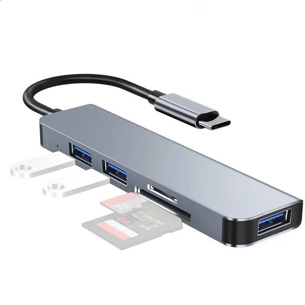 Adapter HUB USB-C USB 3.0 SD Micro SD 5w1